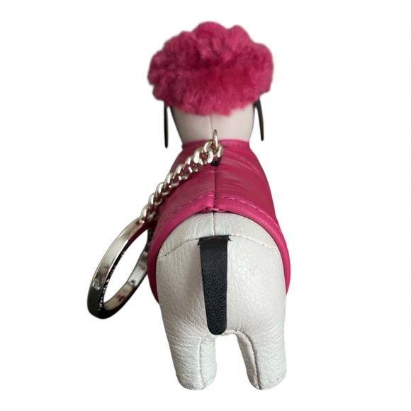 Kate Spade Festive Pink Claude Dachshund Dog Keychain/Bag Charm - Picture 5 of 10